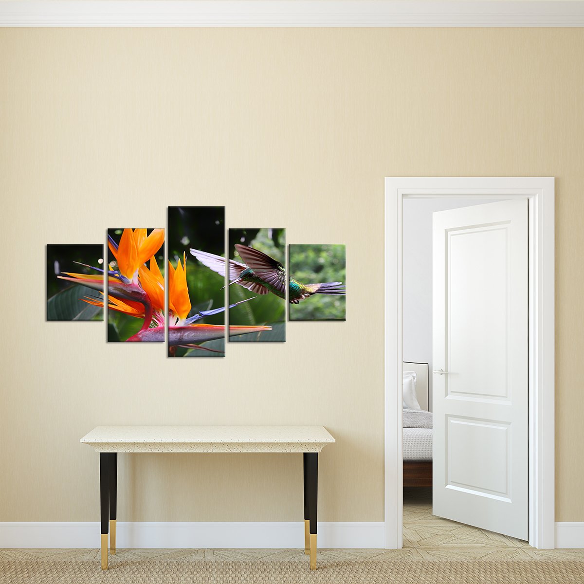 Flying Hummingbird Multi Panel Canvas Wall Art