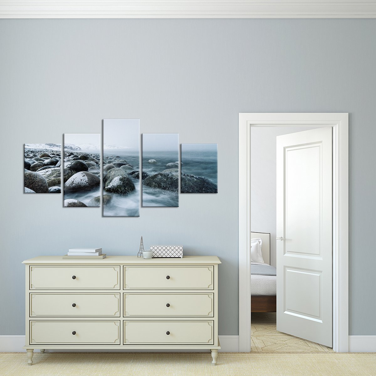 Winter Pebbles Multi Panel Canvas Wall Art
