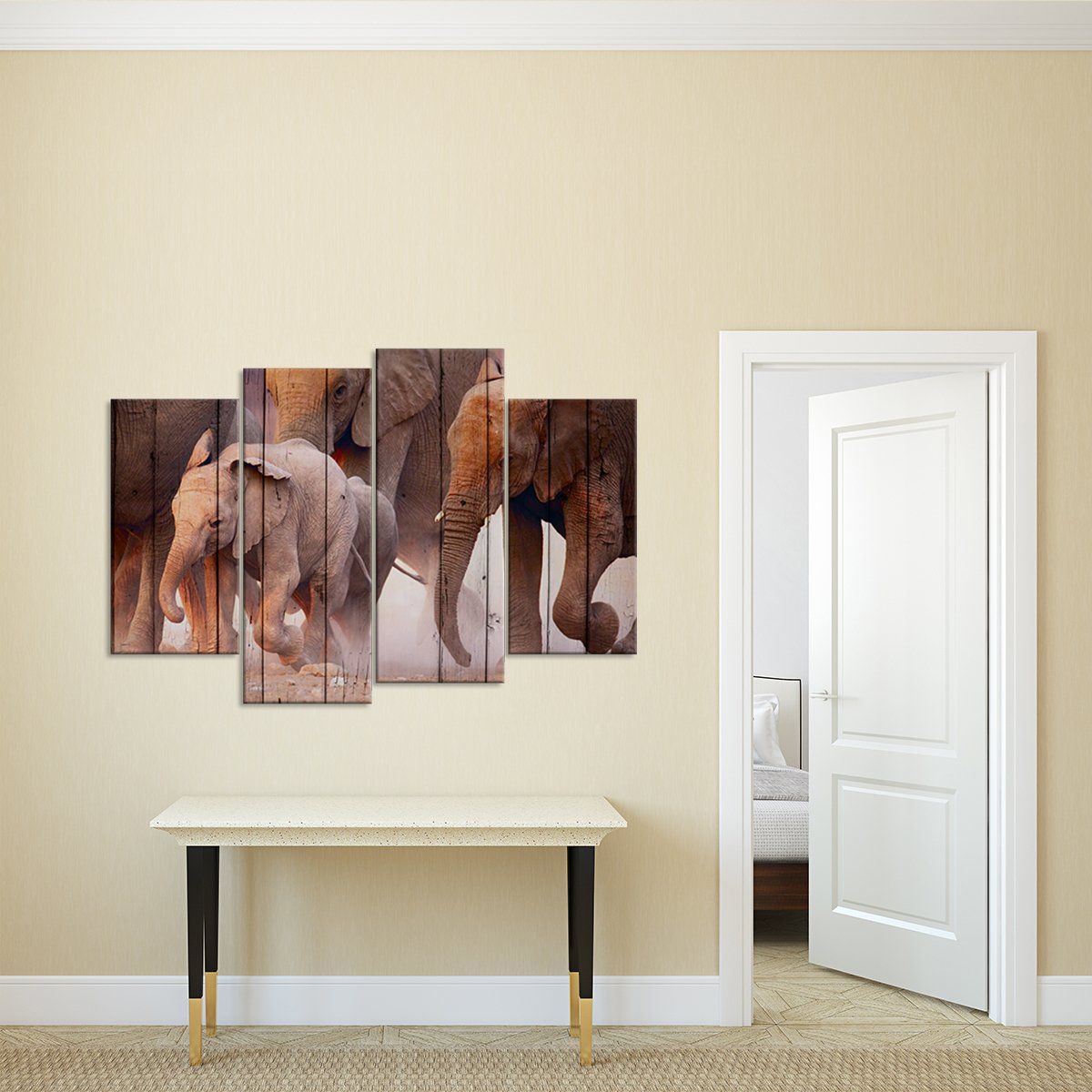Elephants Never Forget Multi Panel Canvas Wall Art