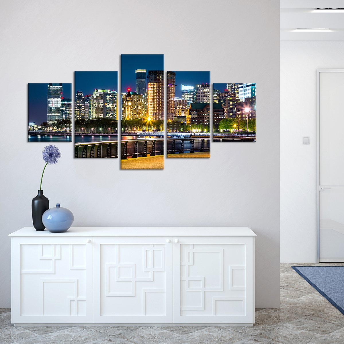 Jersey City Multi Panel Canvas Wall Art