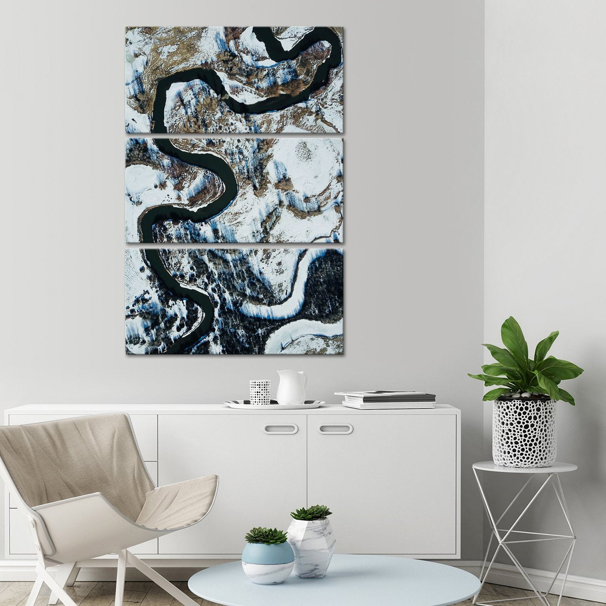 Snowy Mountain Road Multi Panel Canvas Wall Art