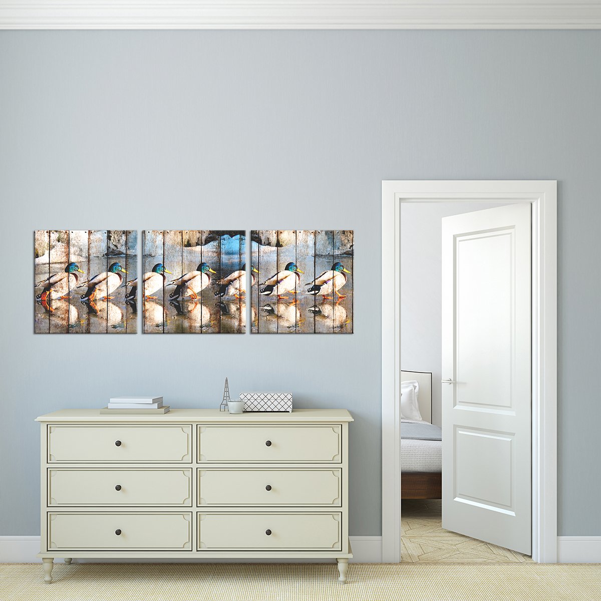 Marching Ducks Multi Panel Canvas Wall Art