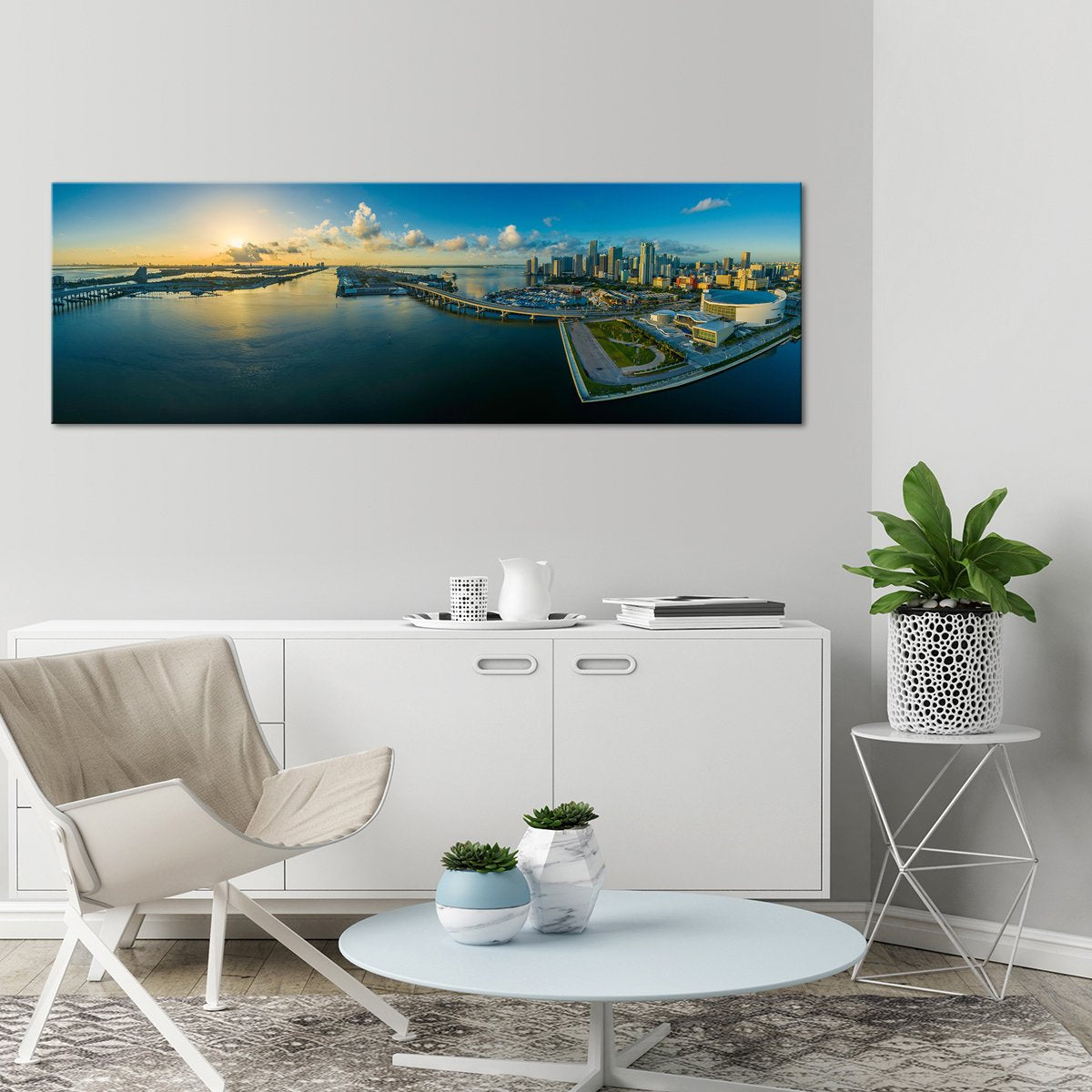 Florida City Scape Multi Panel Canvas Wall Art