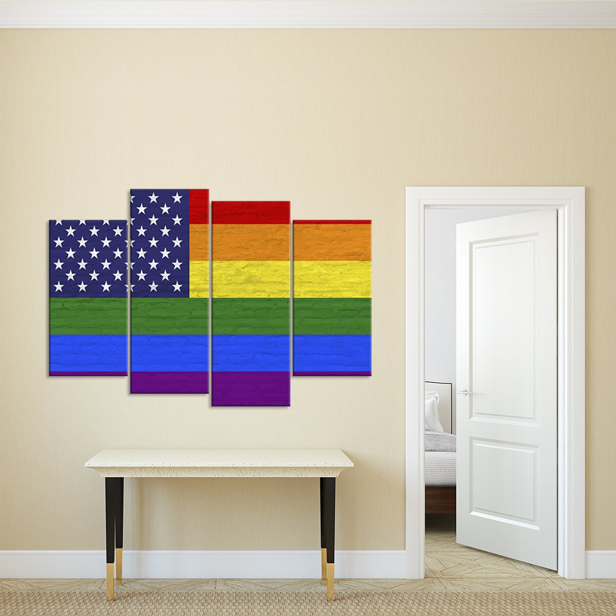 USA Pride Flag Multi Panel Canvas Wall Art
