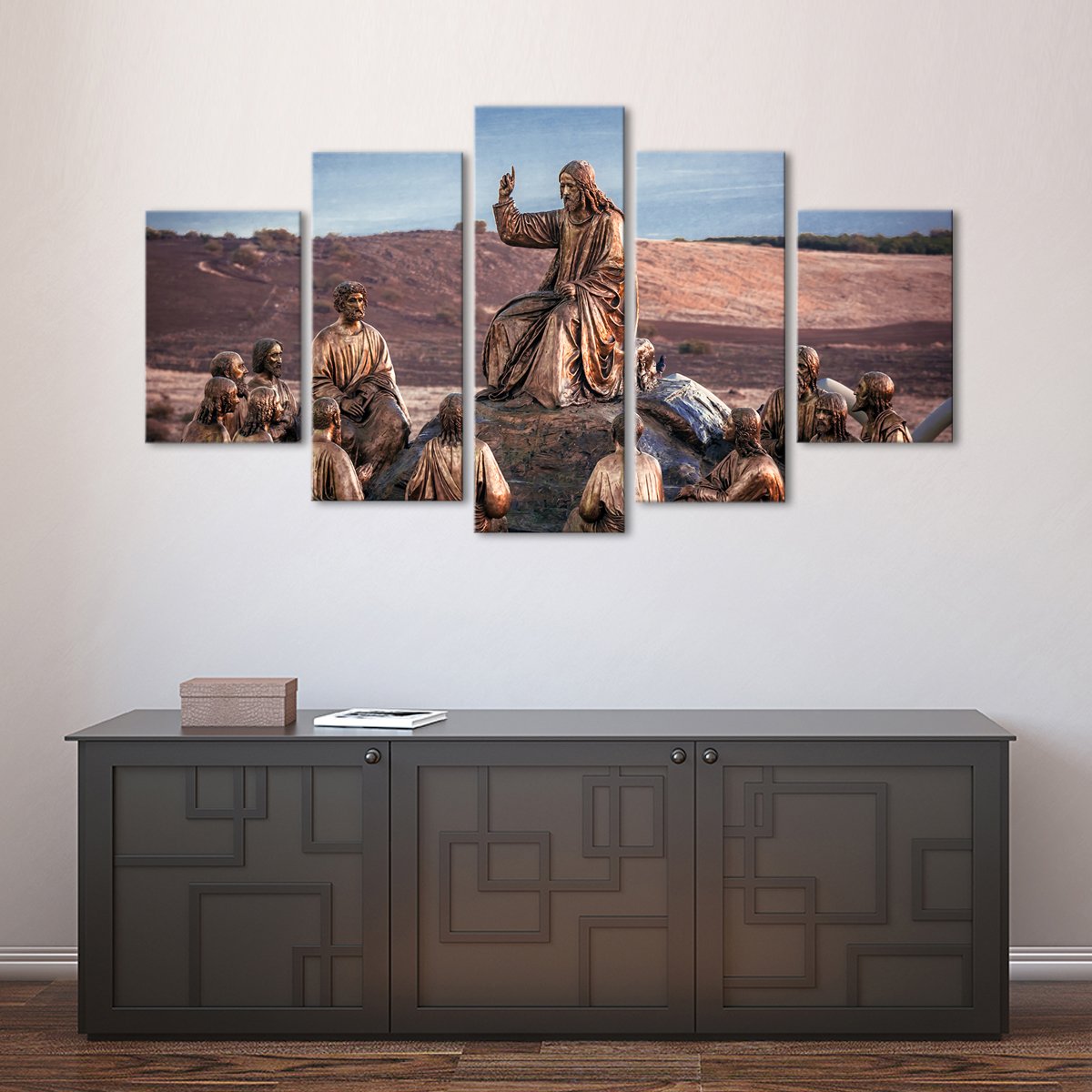 Jesus and His Followers Multi Panel Canvas Wall Art