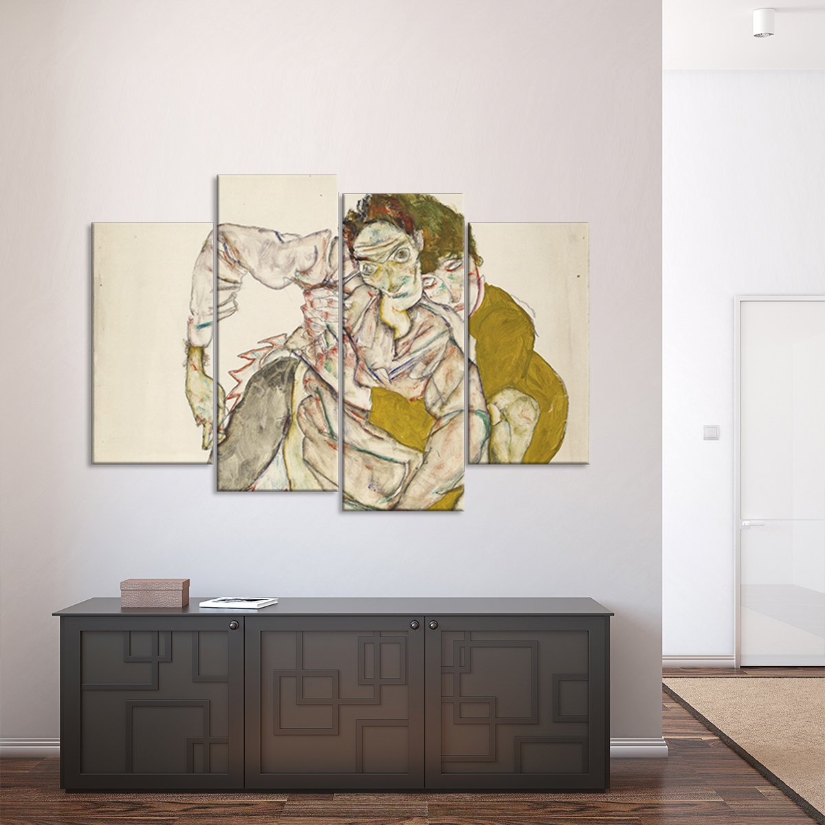 Seated Couple Multi Panel Canvas Wall Art