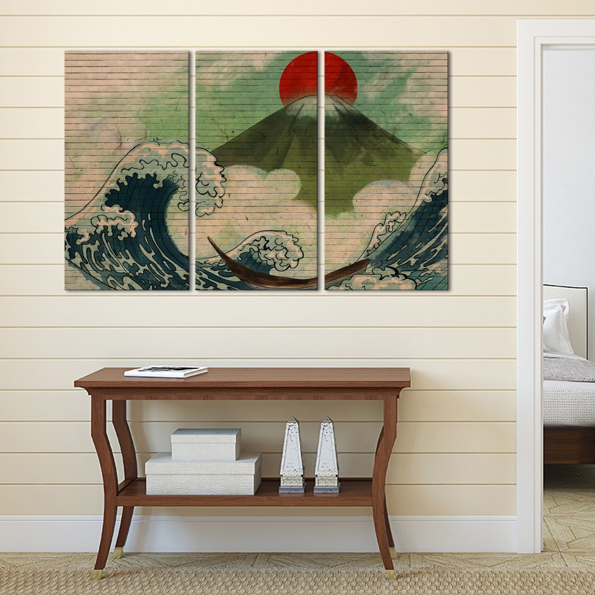 Sunrise Over The Waves Graffiti Multi Panel Canvas Wall Art