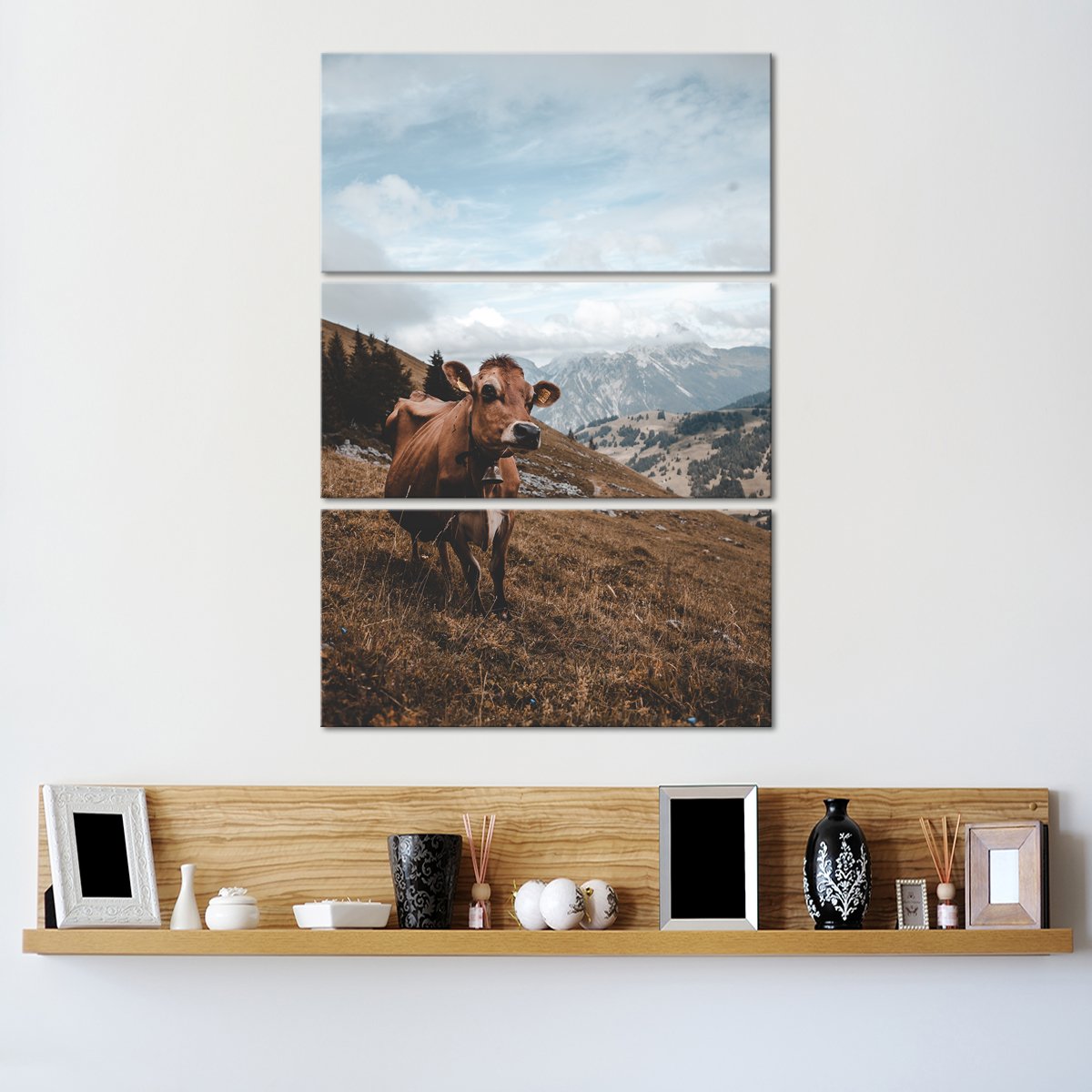Roaming Cow Multi Panel Canvas Wall Art