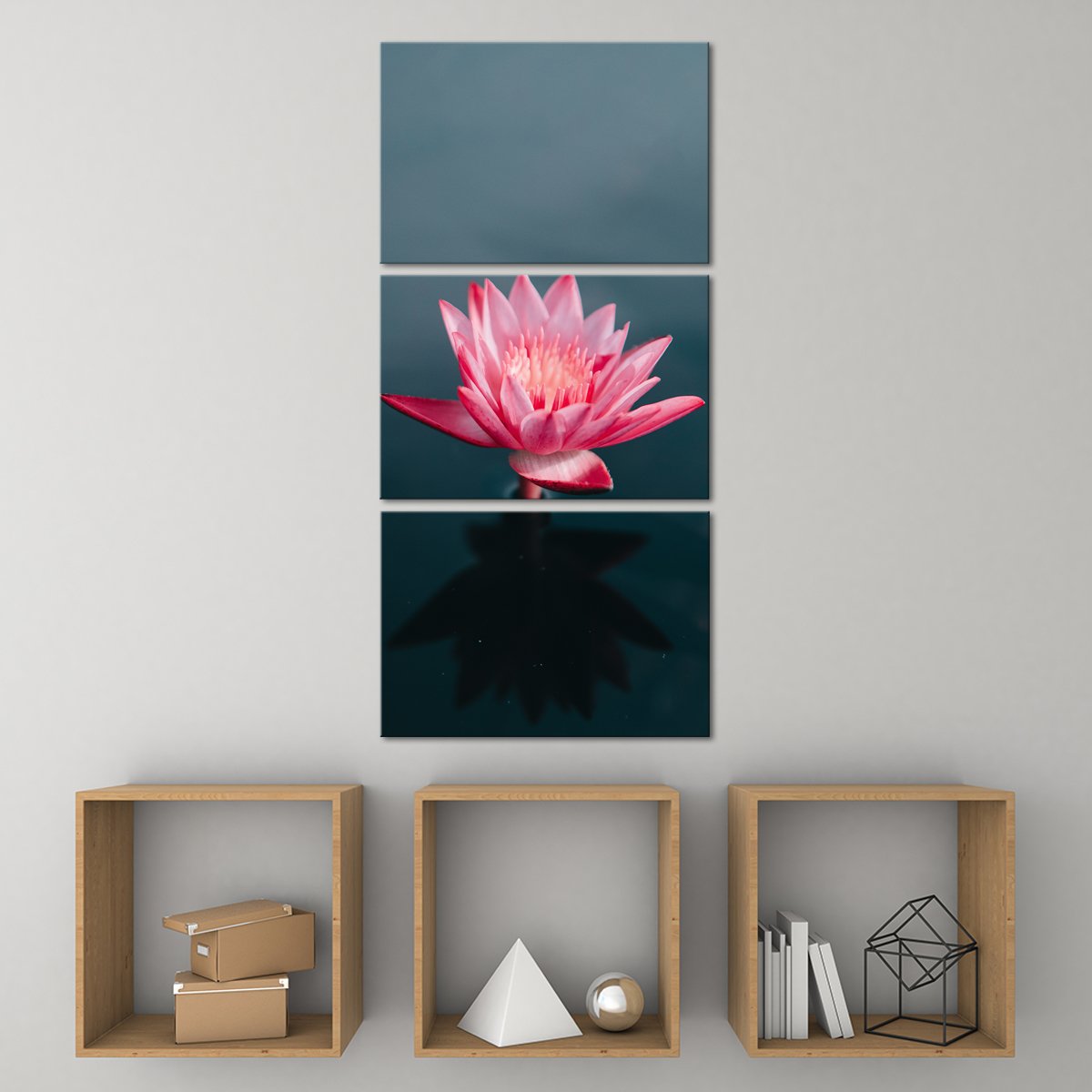 Lone Lotus Multi Panel Canvas Wall Art