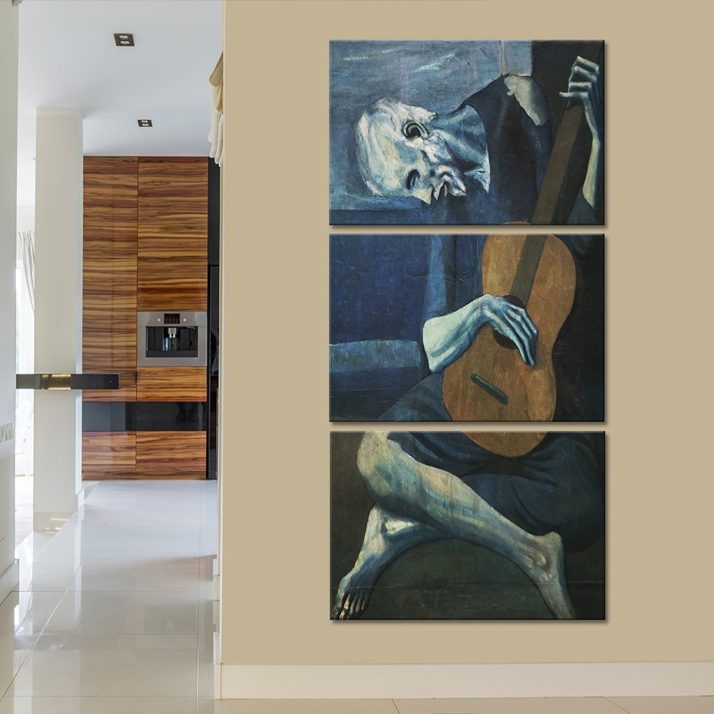 The Old Guitarist Multi Panel Canvas Wall Art