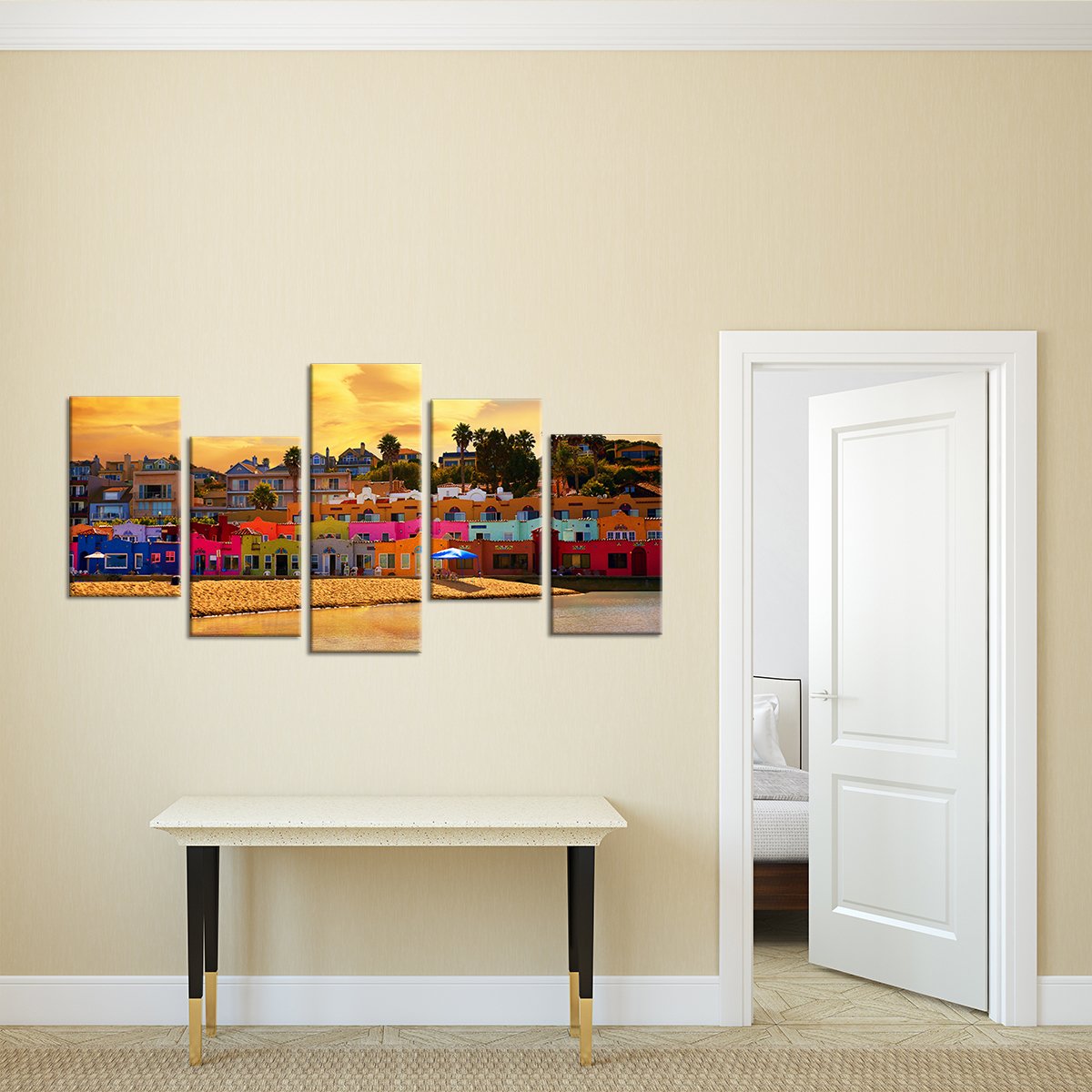 Capitola Beach Multi Panel Canvas Wall Art