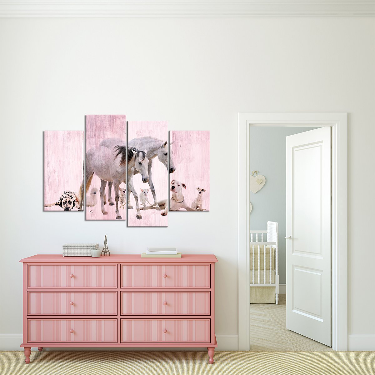 Furry Friends Multi Panel Canvas Wall Art