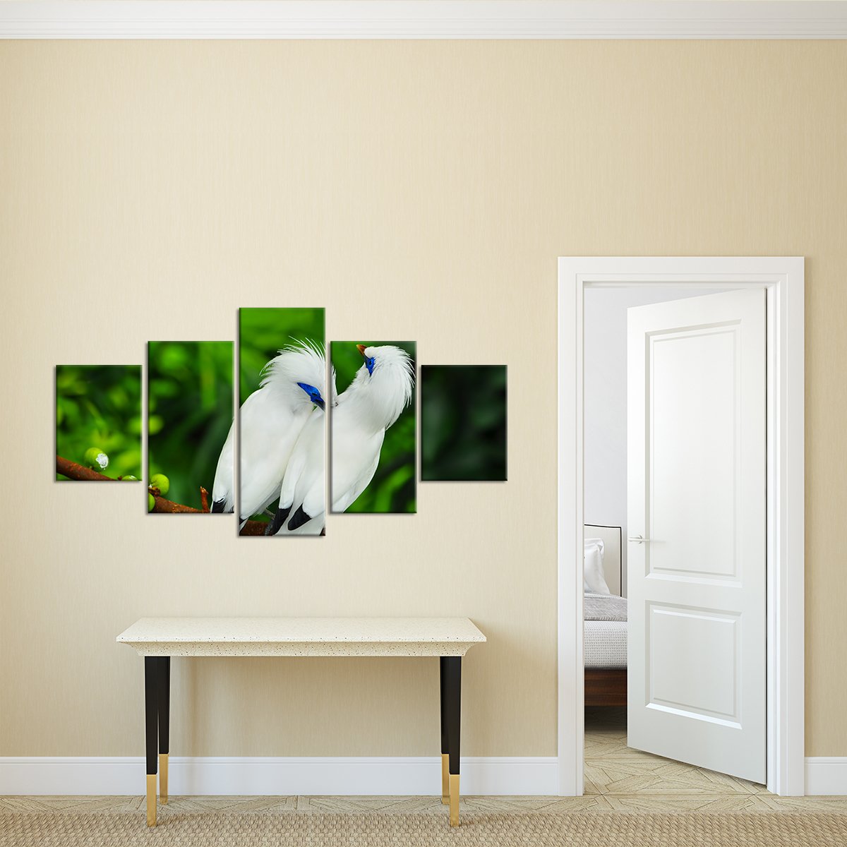 Bali Myna Multi Panel Canvas Wall Art