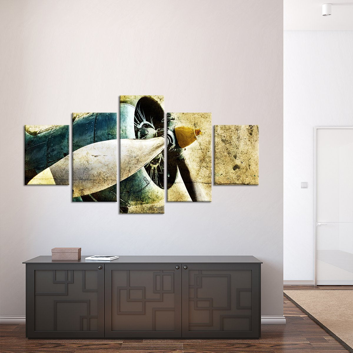 Grunge Engine Multi Panel Canvas Wall Art