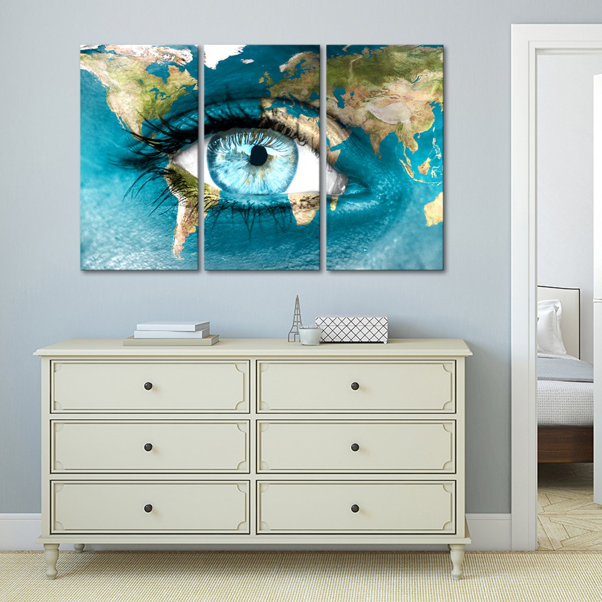 Planet Earth Eye Multi Panel Canvas Wall Art