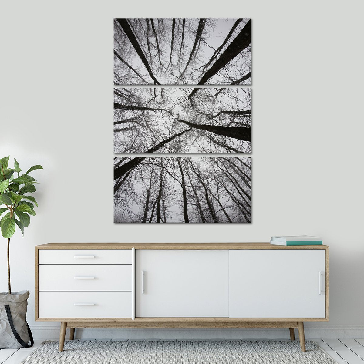 Gloomy Forest View Multi Panel Canvas Wall Art