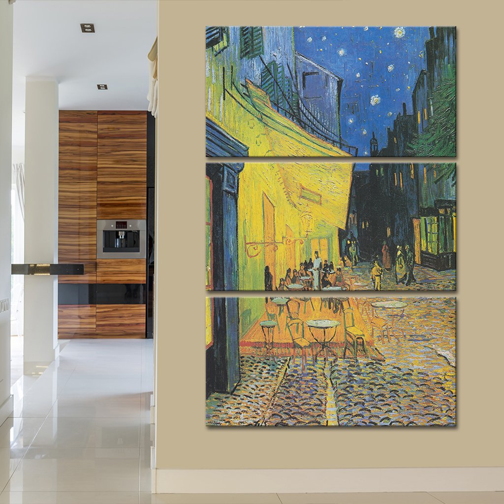 Cafe Terrace at Night Multi Panel Canvas Wall Art