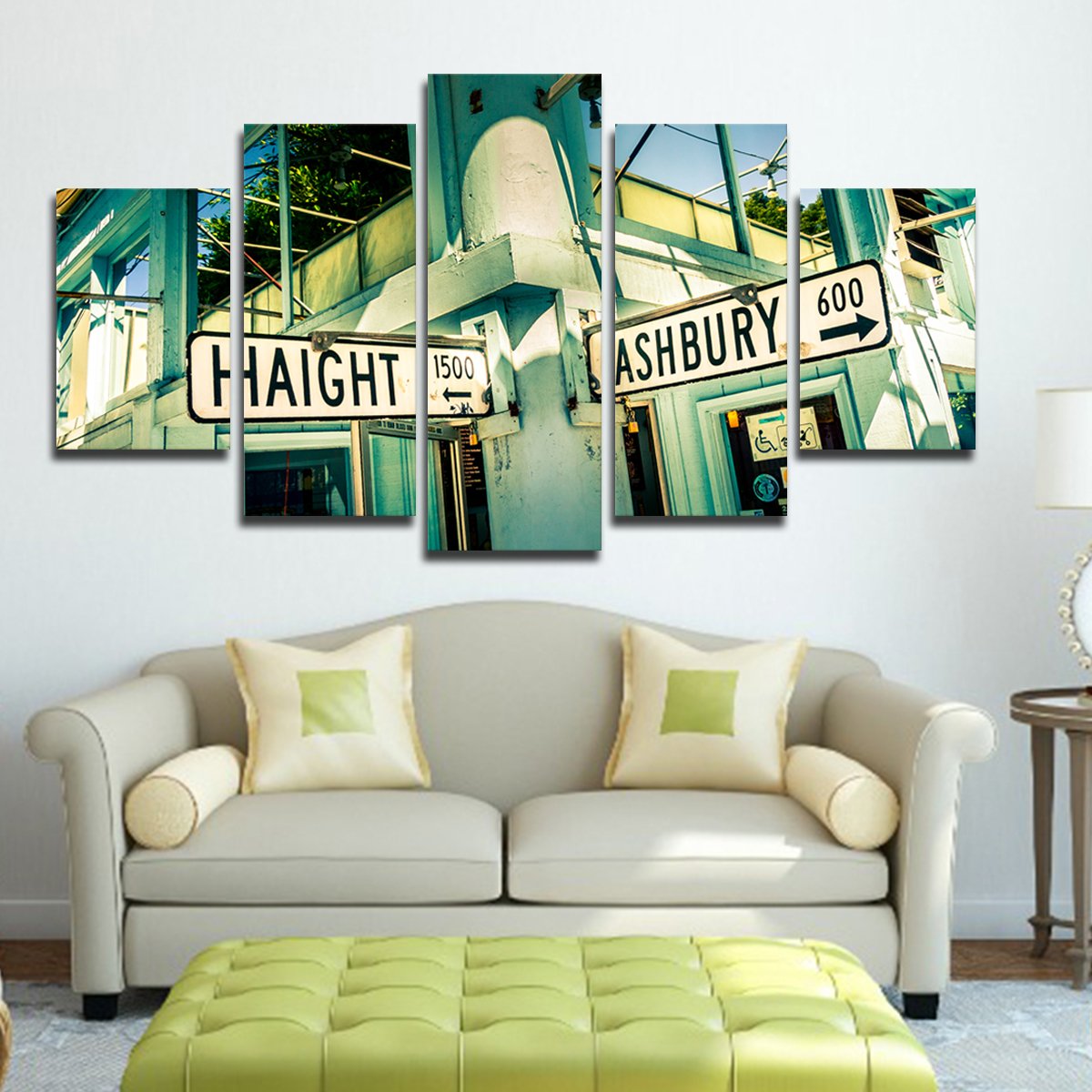 Haight and Ashbury Multi Panel Canvas Wall Art