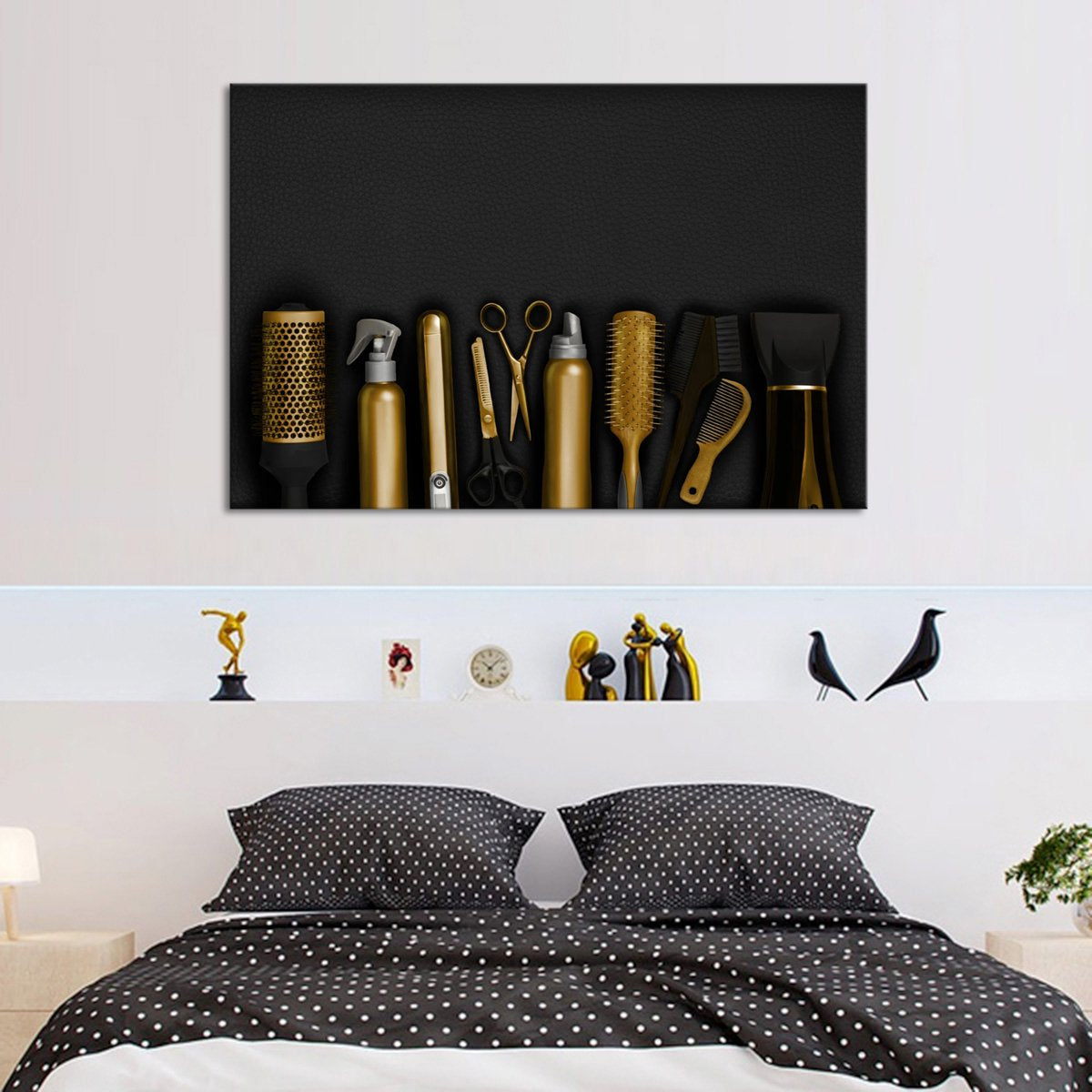 Hairdresser Tools Leather Multi Panel Canvas Wall Art