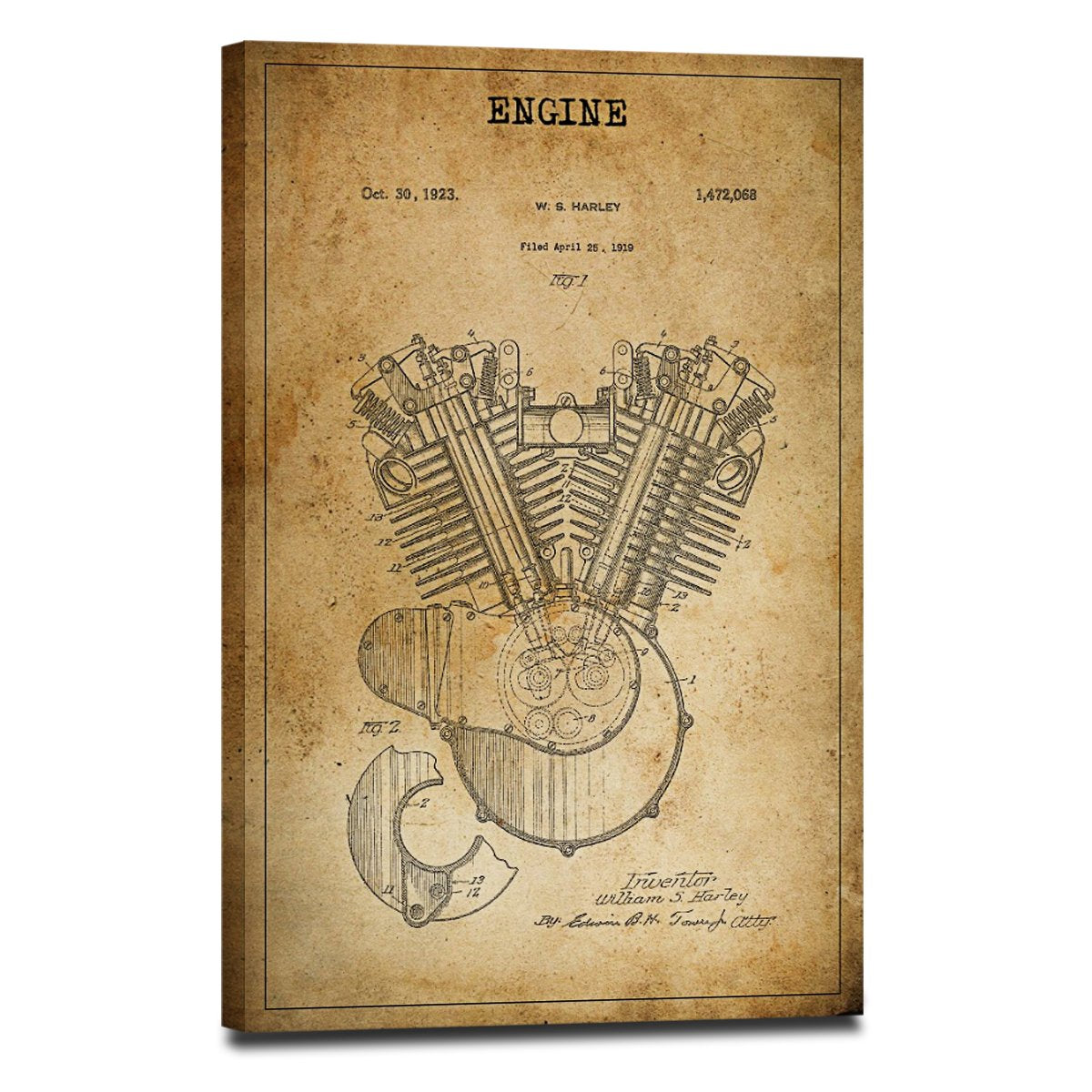 Engine Patent Canvas Wall Art