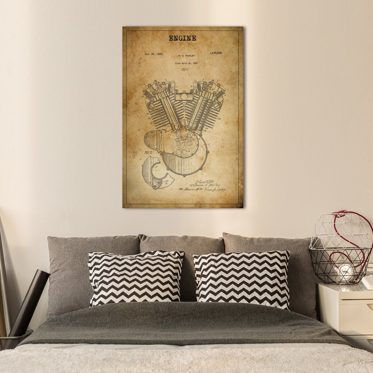 Engine Patent Canvas Wall Art