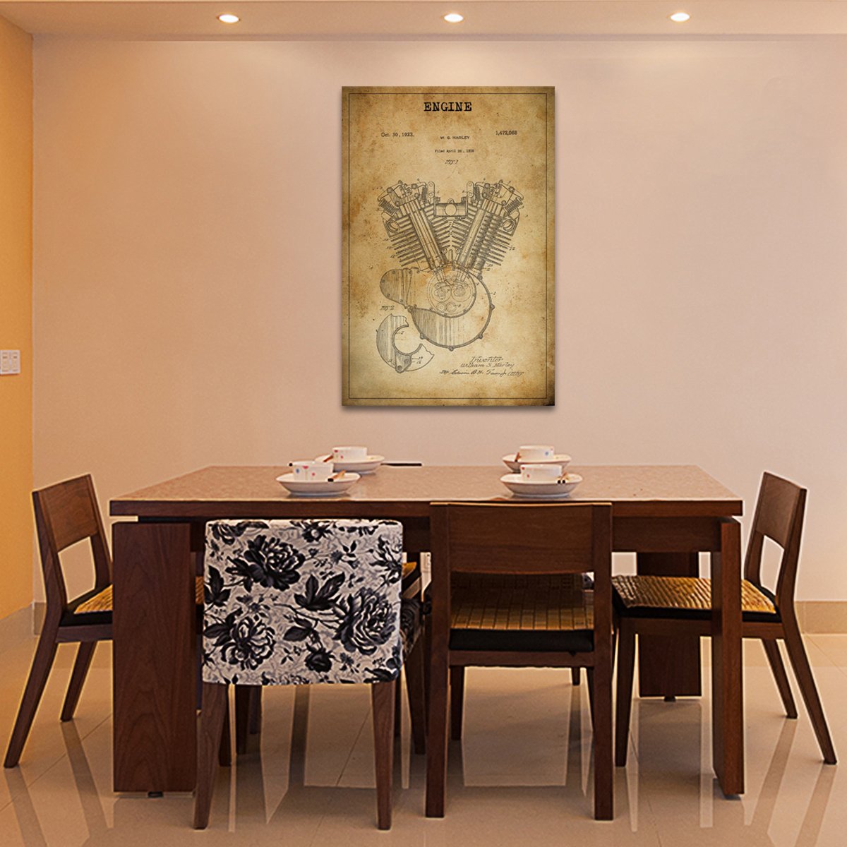 Engine Patent Canvas Wall Art