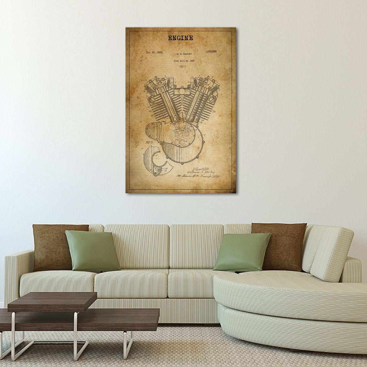 Engine Patent Canvas Wall Art