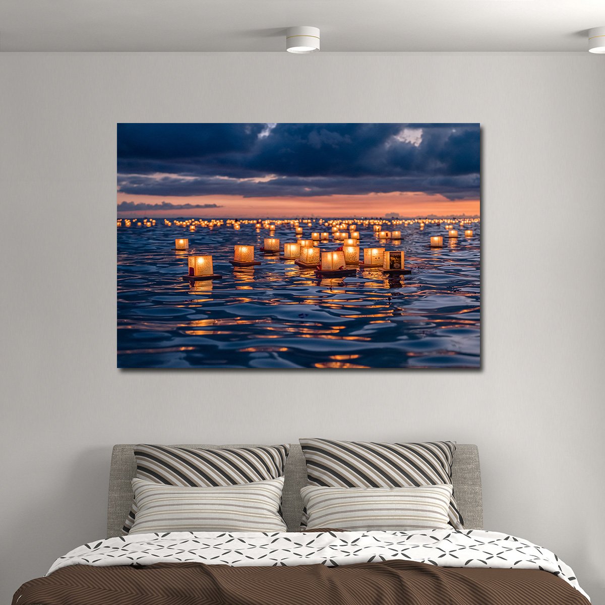 Hawaiian Lantern Festival Multi Panel Canvas Wall Art