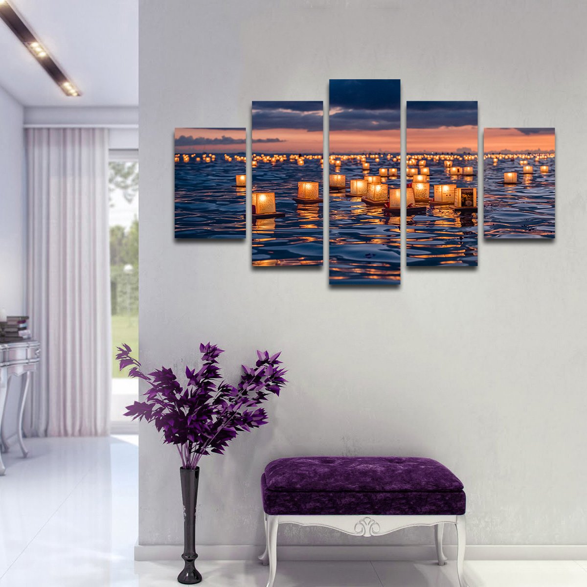 Hawaiian Lantern Festival Multi Panel Canvas Wall Art