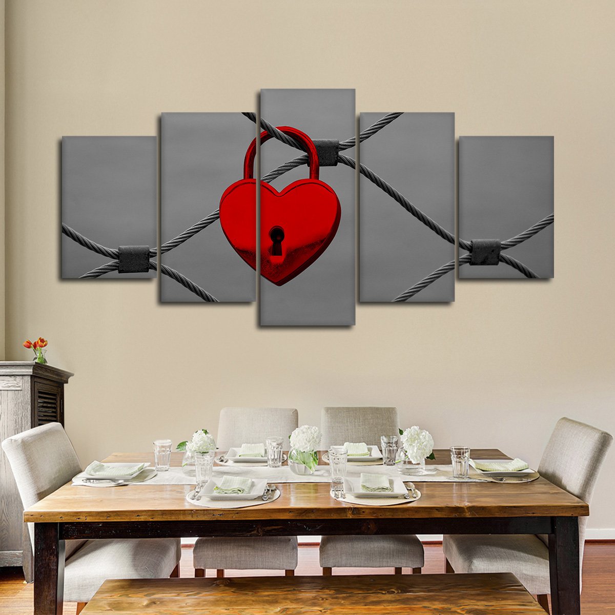 Heart Lock Pop Multi Panel Canvas Wall Art