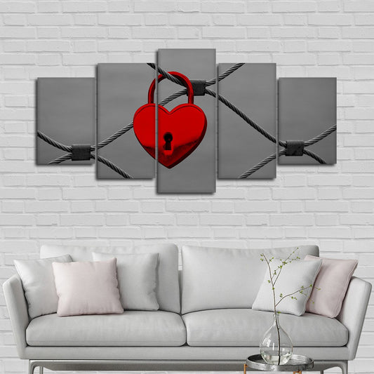 Heart Lock Pop Multi Panel Canvas Wall Art