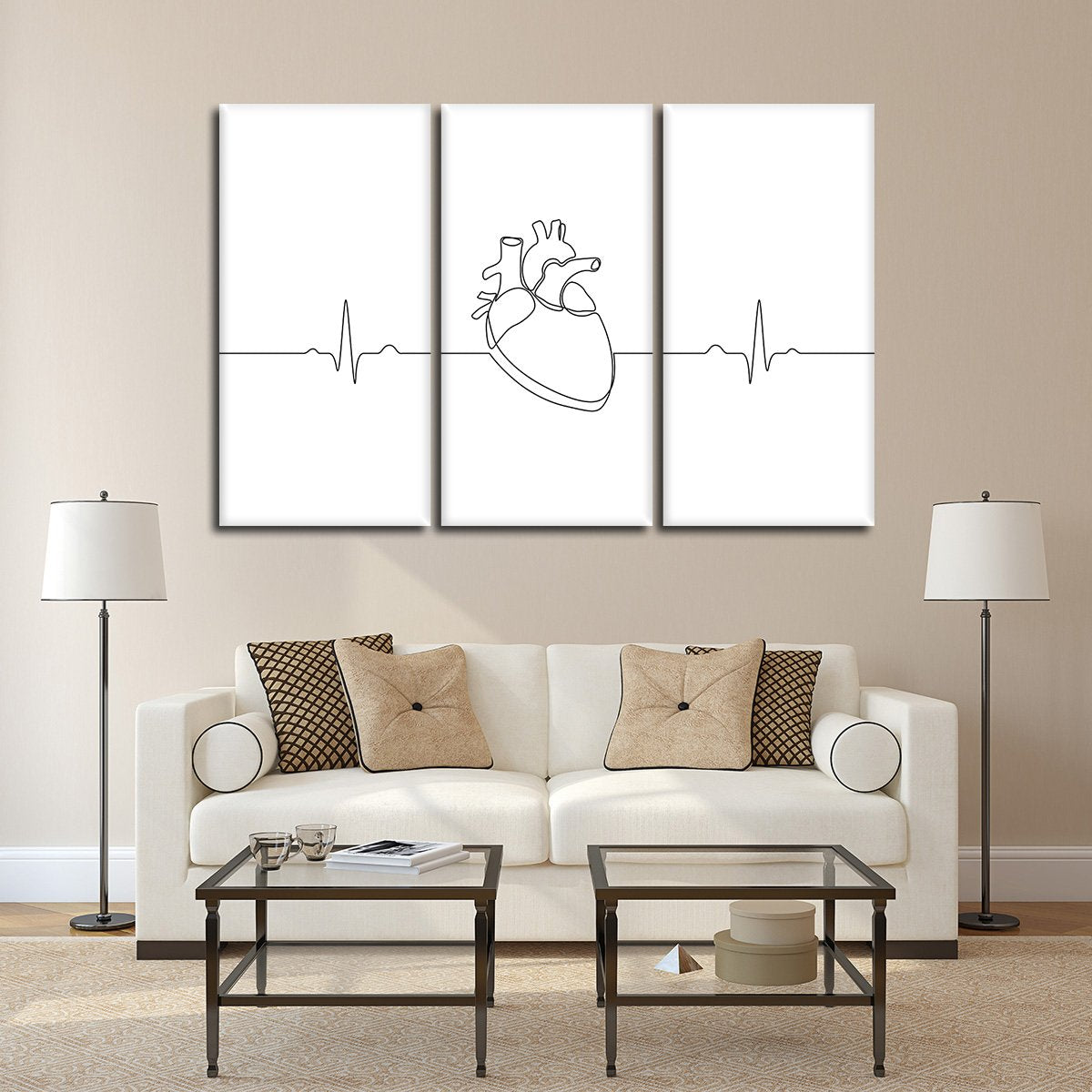 Heartbeat Multi Panel Canvas Wall Art