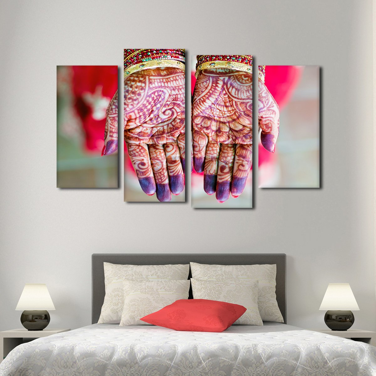 Henna Tattoo Multi Panel Canvas Wall Art