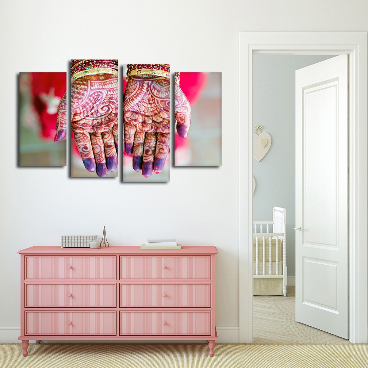 Henna Tattoo Multi Panel Canvas Wall Art