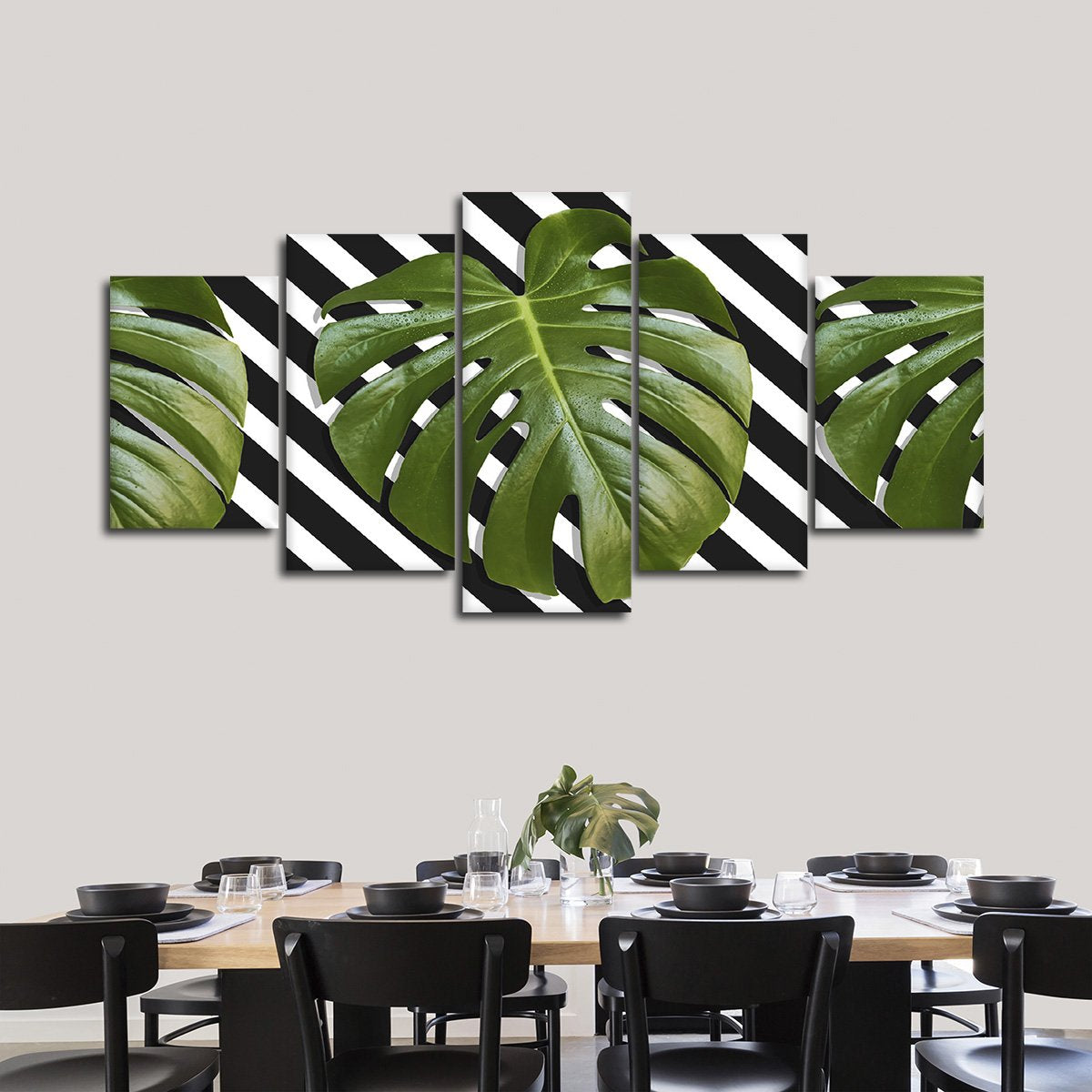 Hipster Leaves Multi Panel Canvas Wall Art