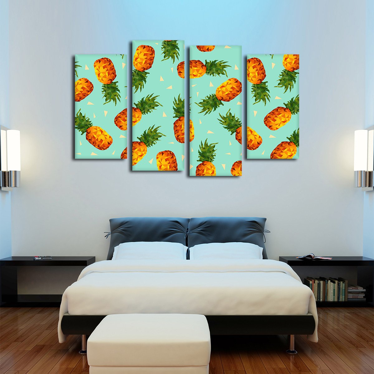 Hipster Pineapples Multi Panel Canvas Wall Art
