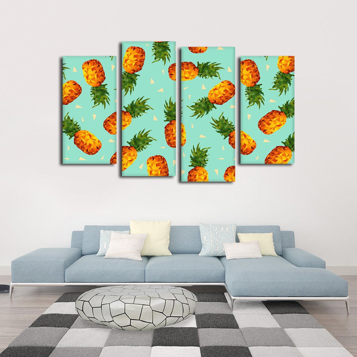Hipster Pineapples Multi Panel Canvas Wall Art