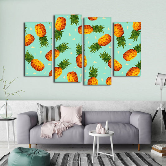 Hipster Pineapples Multi Panel Canvas Wall Art