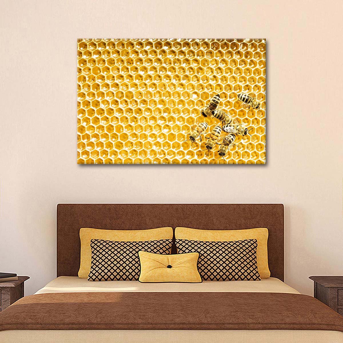 Honey Cells Multi Panel Canvas Wall Art