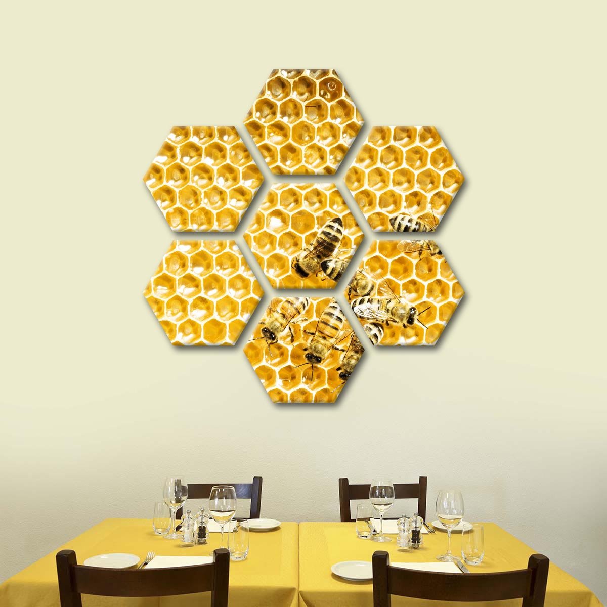 Honey Cells Multi Panel Canvas Wall Art