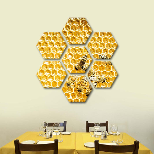Honey Cells Multi Panel Canvas Wall Art