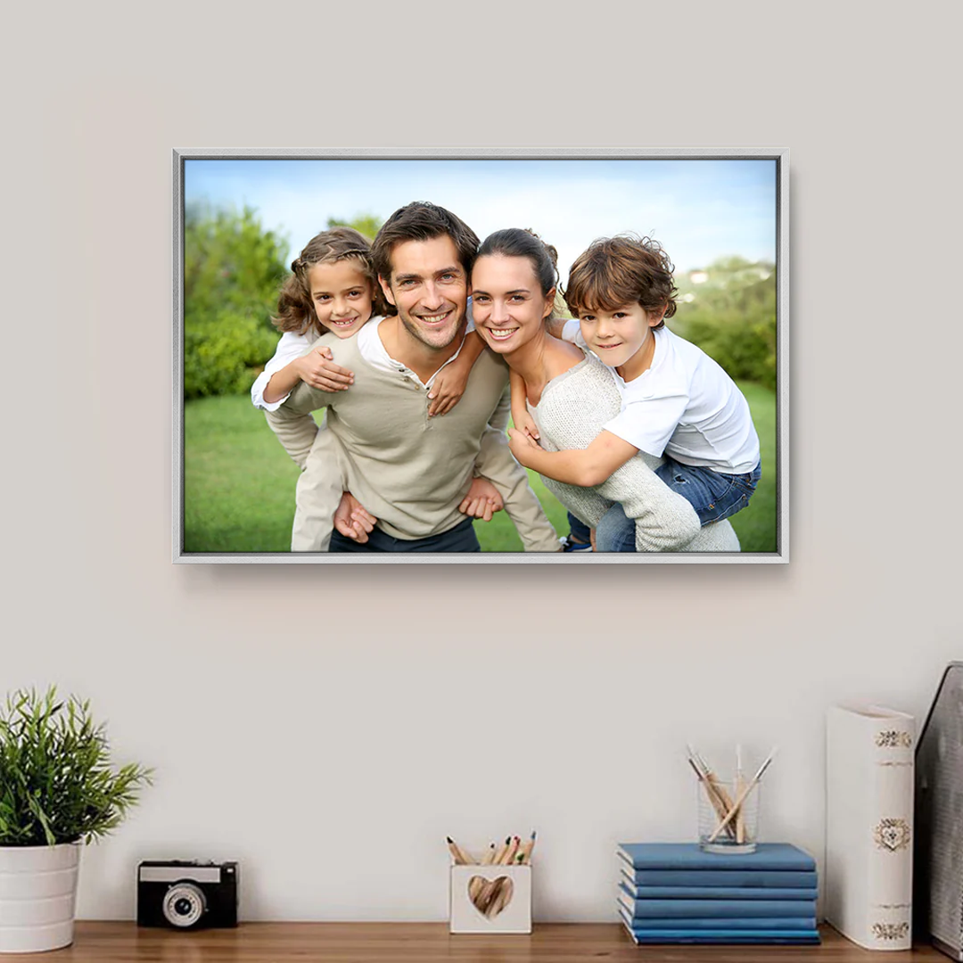 Horizontal - Framed Canvas Silver