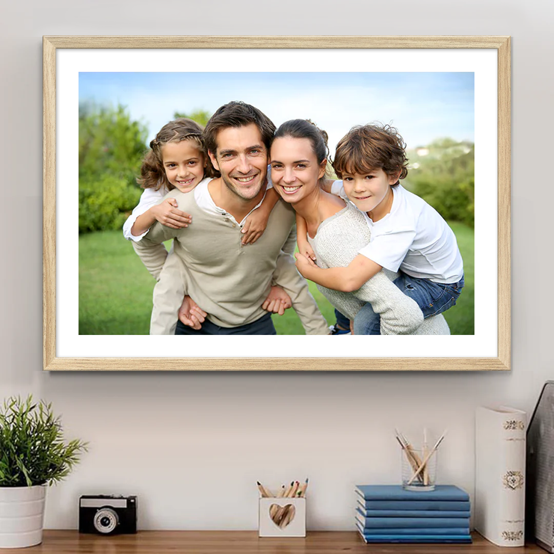 Horizontal - Framed Print Natural Wood