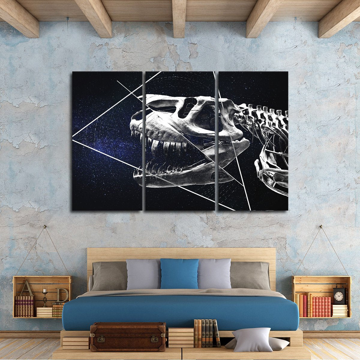 Horrific Dinosaur Multi Panel Canvas Wall Art