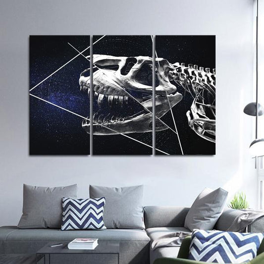 Horrific Dinosaur Multi Panel Canvas Wall Art