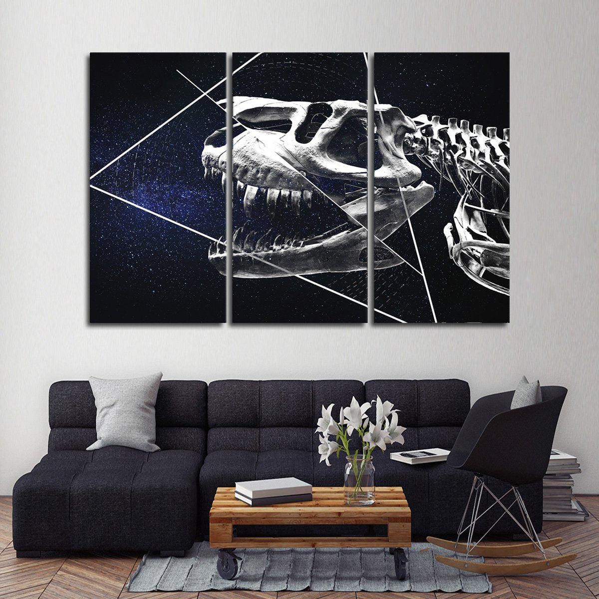 Horrific Dinosaur Multi Panel Canvas Wall Art