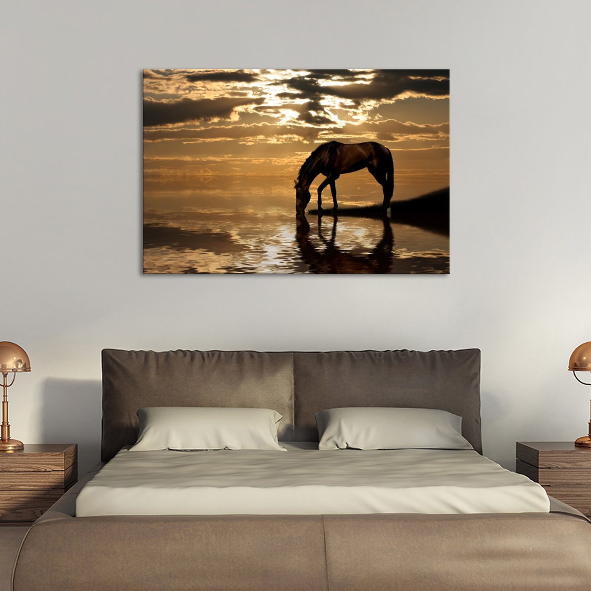 Horse Reflection Multi Panel Canvas Wall Art