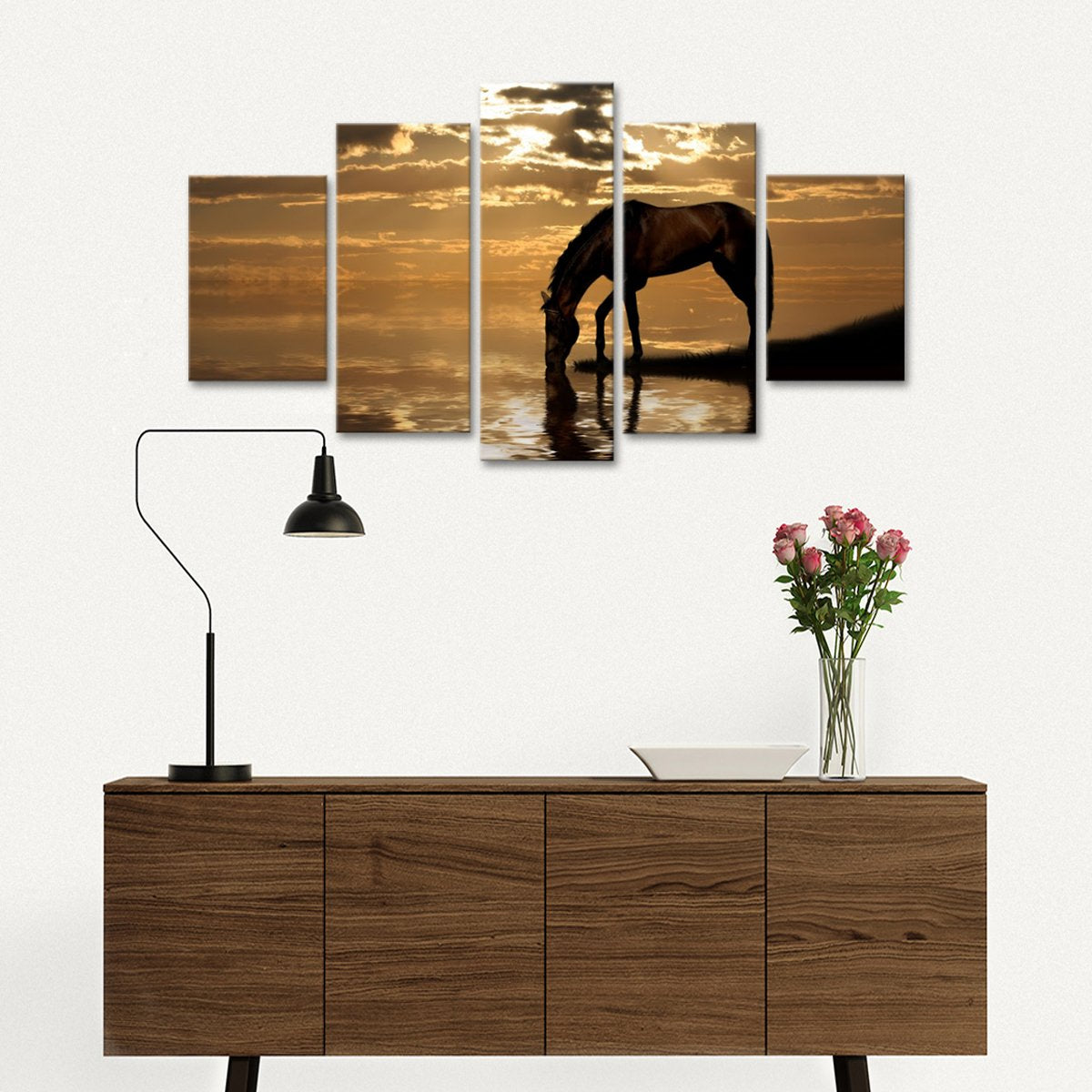 Horse Reflection Multi Panel Canvas Wall Art