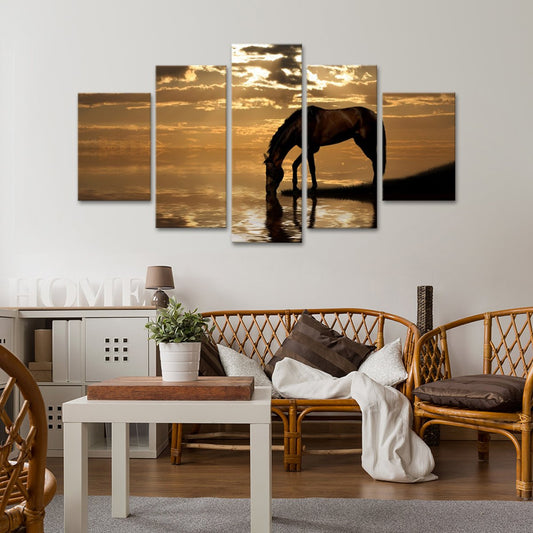 Horse Reflection Multi Panel Canvas Wall Art
