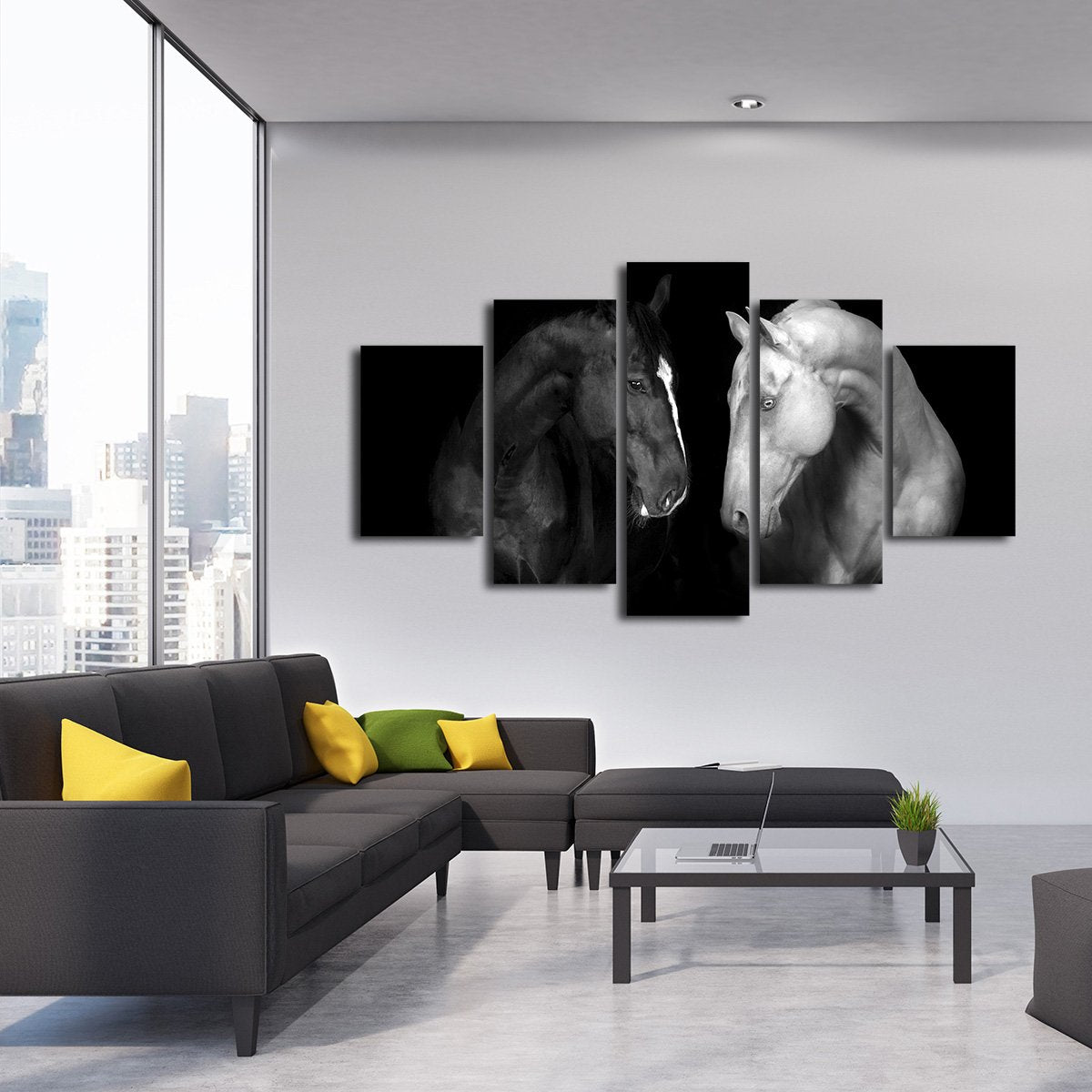 Horses Portraits Multi Panel Canvas Wall Art